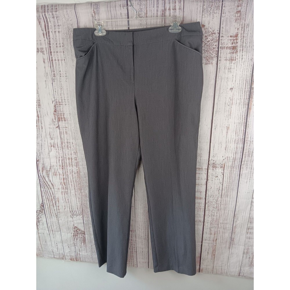 Chicos Dress Pants Women's Size 2 Gray Career Polyester Blend Pleated